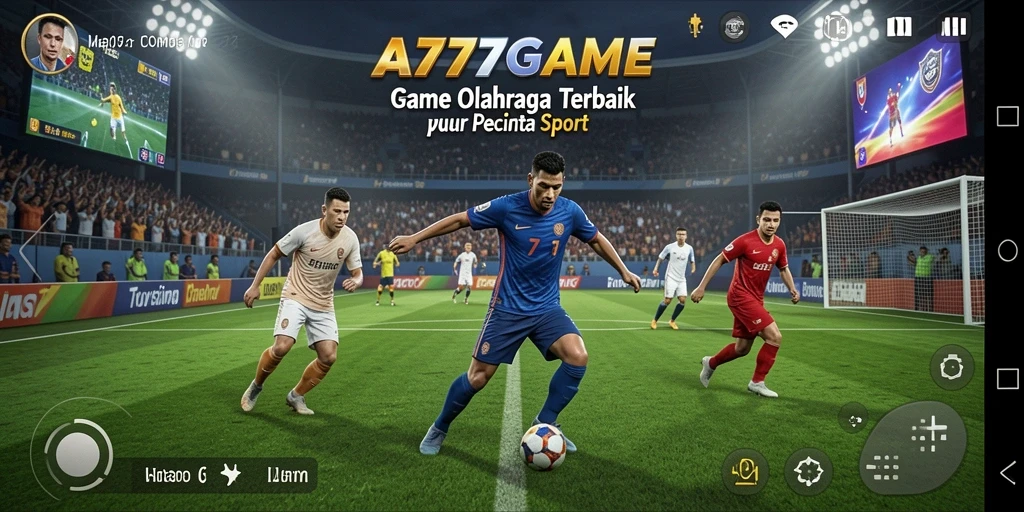 Tangkapan layar A777GAME menampilkan pertandingan olahraga yang mendebarkan.