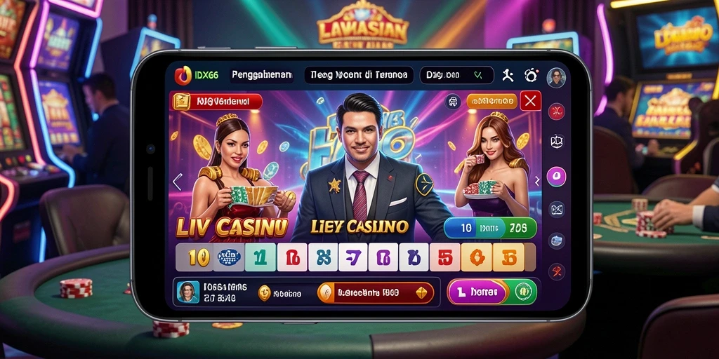 Tampilan gameplay Live Casino yang mendebarkan di IDX66.