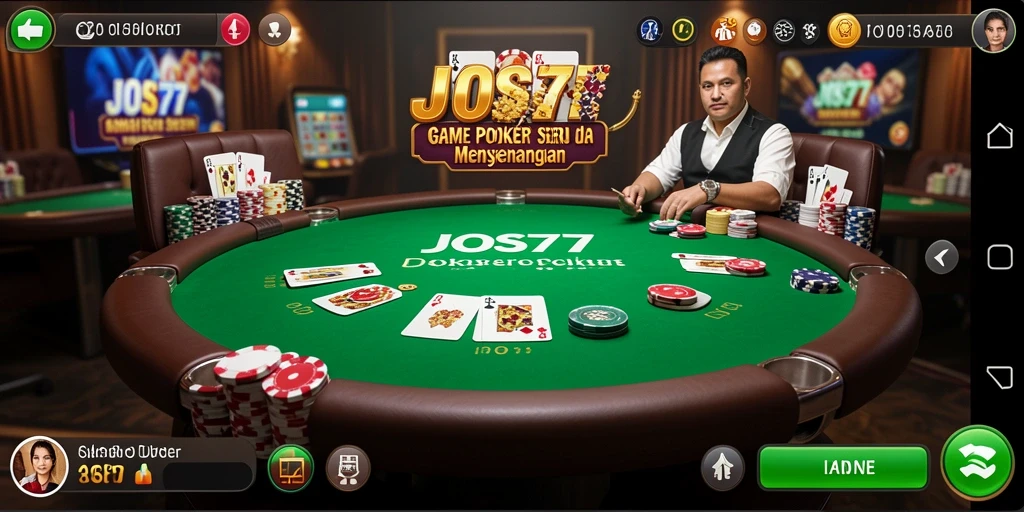 Gameplay seru dalam aplikasi JOS77 yang menghadirkan Poker klasik.