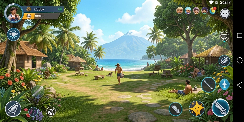 Tampilan gameplay KO857 yang ceria dan interaktif.