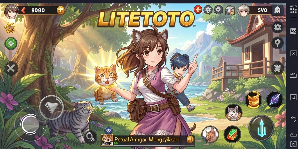 Tampilan permainan LITETOTO dengan karakter Anime yang menarik.
