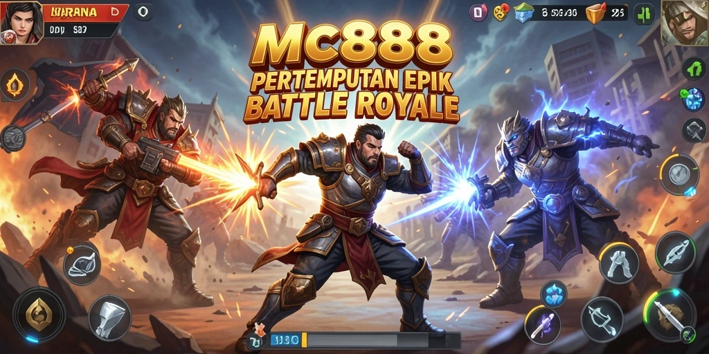 Tampilan utama gameplay <strong>MC888</strong> yang mendebarkan dan penuh aksi Battle Royale.