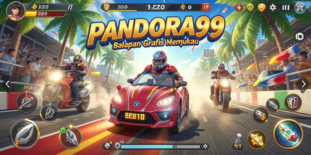 Tampilan gameplay seru dalam balapan PANDORA99.