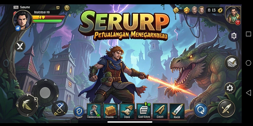 Tampilan gameplay SERURP yang menakjubkan di dunia petualangan.