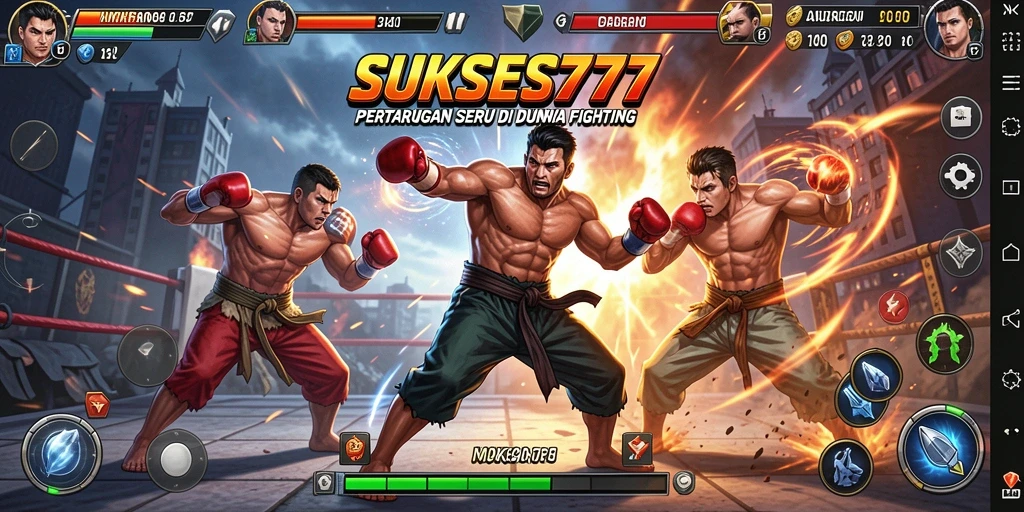 Screenshot gameplay menampilkan pertarungan seru karakter di SUKSES777.