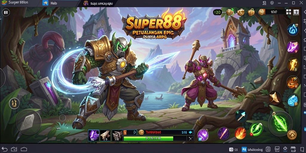 Tampilan menakjubkan dalam gameplay ARPG SUPER88.