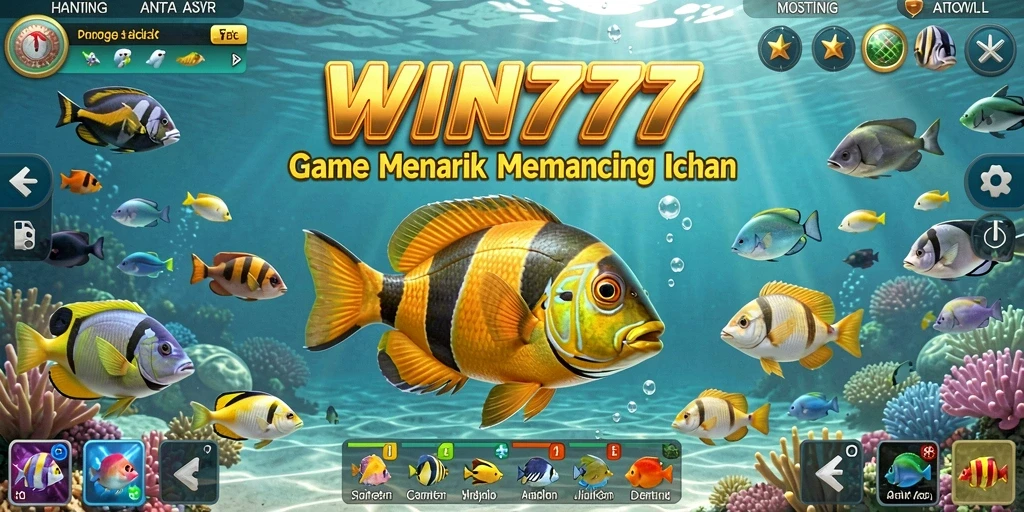 Gameplay WIN777 yang menampilkan aksi memancing seru.